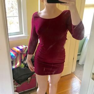 maroon cotton dress